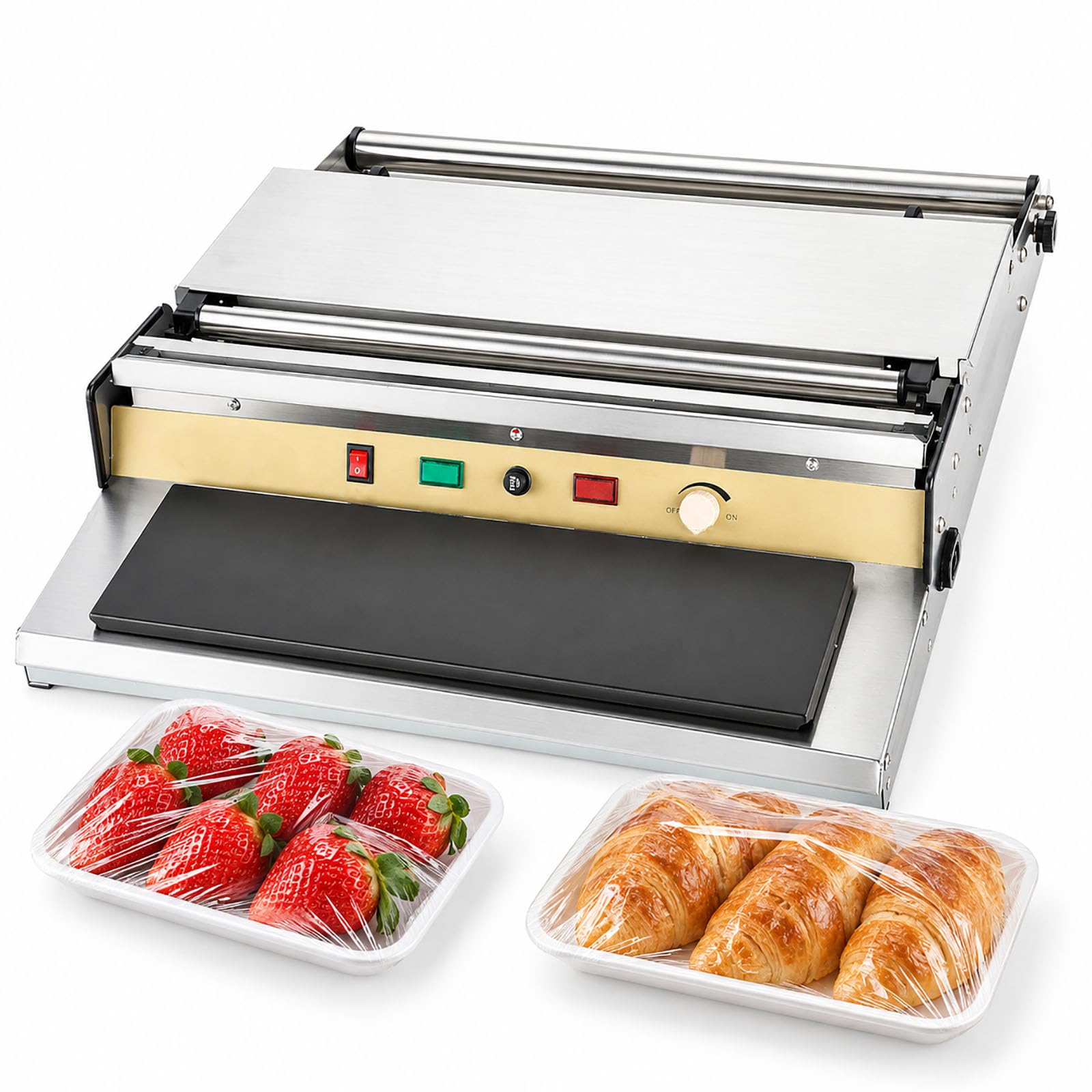 Machine Demballage Alimentaire 300 W, Machine Demballage De Film Étirable Avec Plaque Chauffante, Contrôle De La Température Et Coupe-film, Jusquà 450 Mm, Pour Fruits, Légumes, Viande