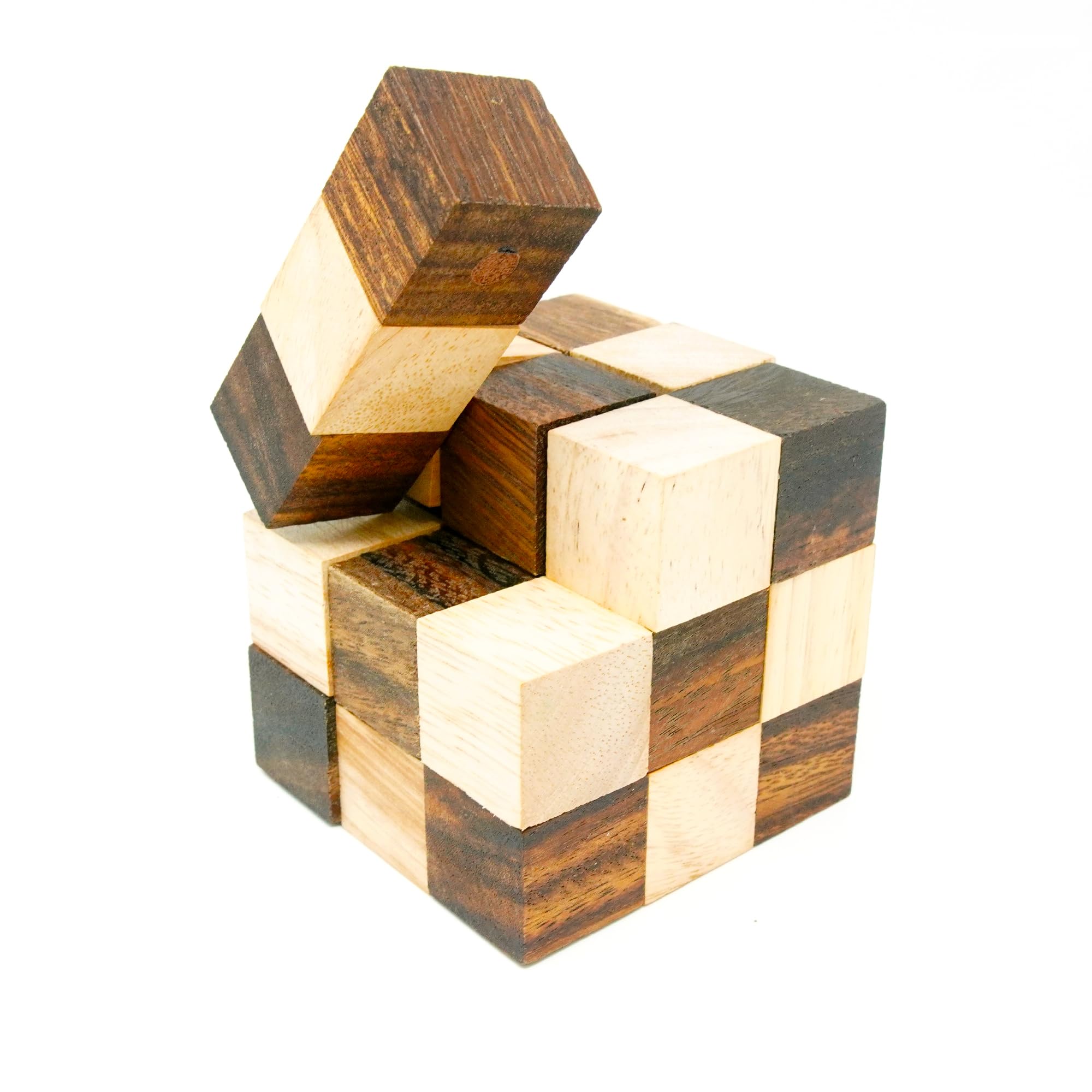 Snake Cube Puzzle - Fun, Premium Wooden Brainteaser Puzzle - STEM Desk Toy, 27 pieces, 7.6 cm x 7.6 cm - Image 4