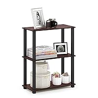 Furinno Scaffale Multifunzione con ripiani Dark Cherry/Black Tubo rettangolare