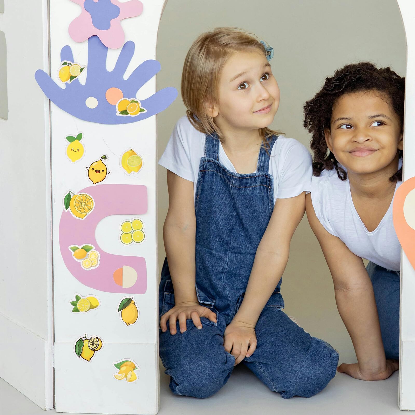 LALAFINA 50 Pegatinas Adhesivas Decorativas de Limón Amarillas para Ordenador y Portátil, Diseño Adorable para Decorar y Crear Obras Seguridad