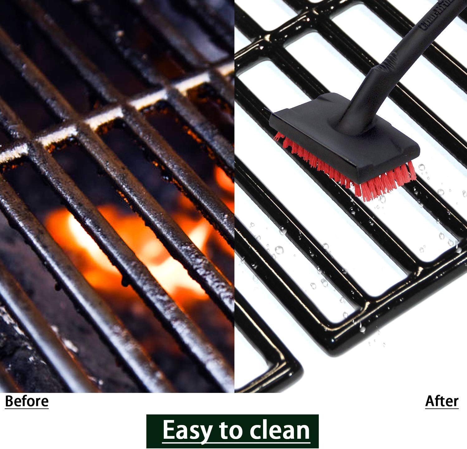 VICOOL 16 7/8" Polished Porcelain Cast Iron Grill Grates Replacement for Charbroil 463436213, 463436214, 463436215, 463441312, 463441514 Gas Grills, 3-Pack, (HyG876C) : Patio, Lawn & Garden