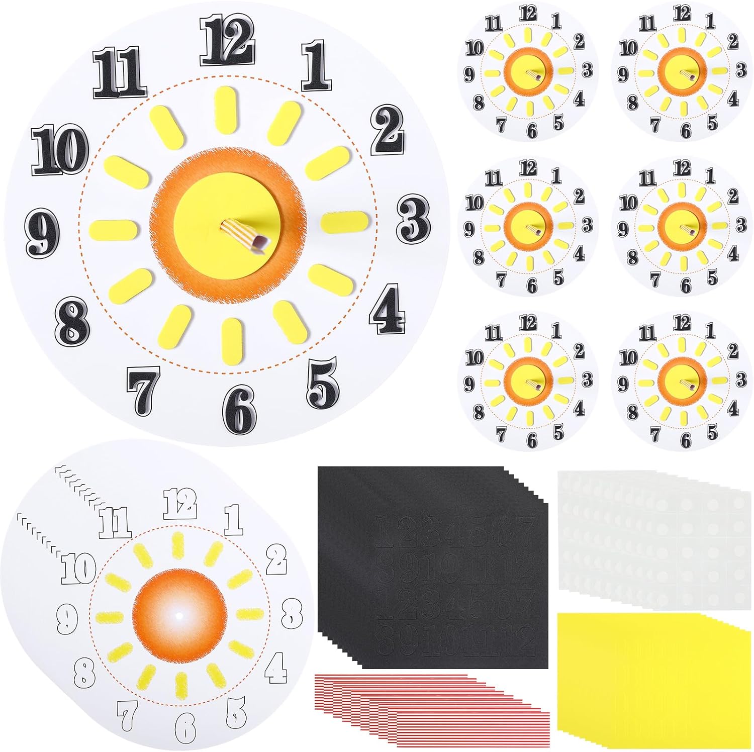 Ireer 24 Pcs DIY Sundial Craft Kit Educational Learning Teaches Time Solar Shadow Concepts Easy to Assemble for Home School Classroom Group Science Activity