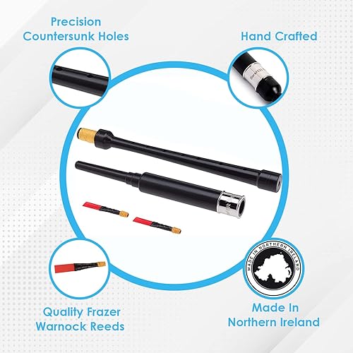 Miniatura 4 de Barefoot Bagpiper Bagpipe Practice Chanter - Férula grabada chapada en níquel de 18 pulgadas. Libro de tutores del Instituto de Tuberías de Gaita, 2