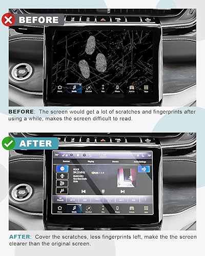 Miniatura 2 de CDEFG Protector de pantalla Grand Cherokee L 2022 2023 para Grand Cherokee 2022 2023 Protector de pantalla táctil de 10.1 pulgadas, láminas de