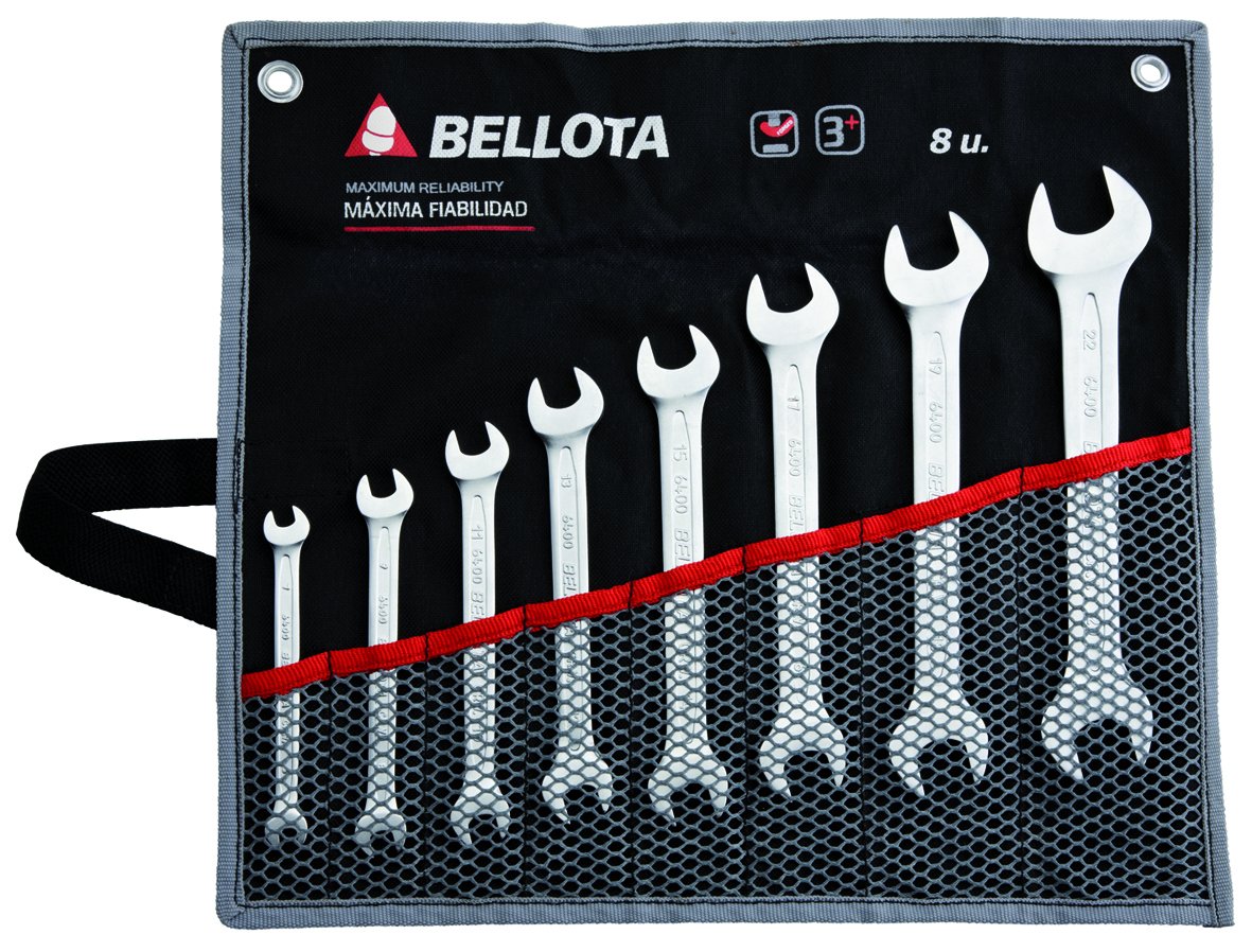 Bellota 6490-8 BS Juego 8 Llaves fijas en Bolsa, Standard