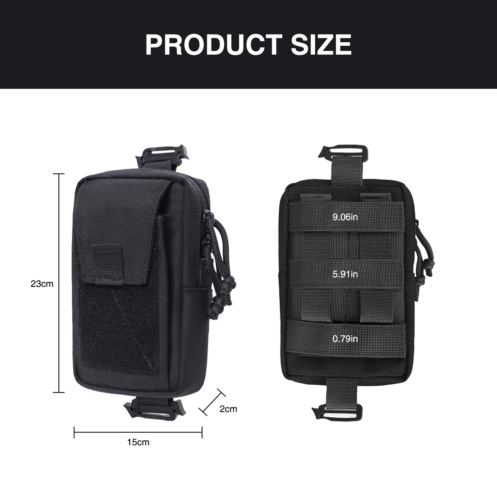 Molle Phone Backpack Shoulder Strap Pouch,Tactical Backpack Accessories, EDC Utility Pouch for Cell Phone