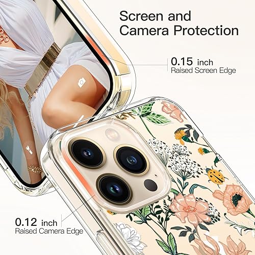 Miniatura 3 de ICEDIO Funda para iPhone 15 Pro Max con protector de pantalla, transparente y con patrones de moda, diseñada para niñas y mujeres, funda protectora