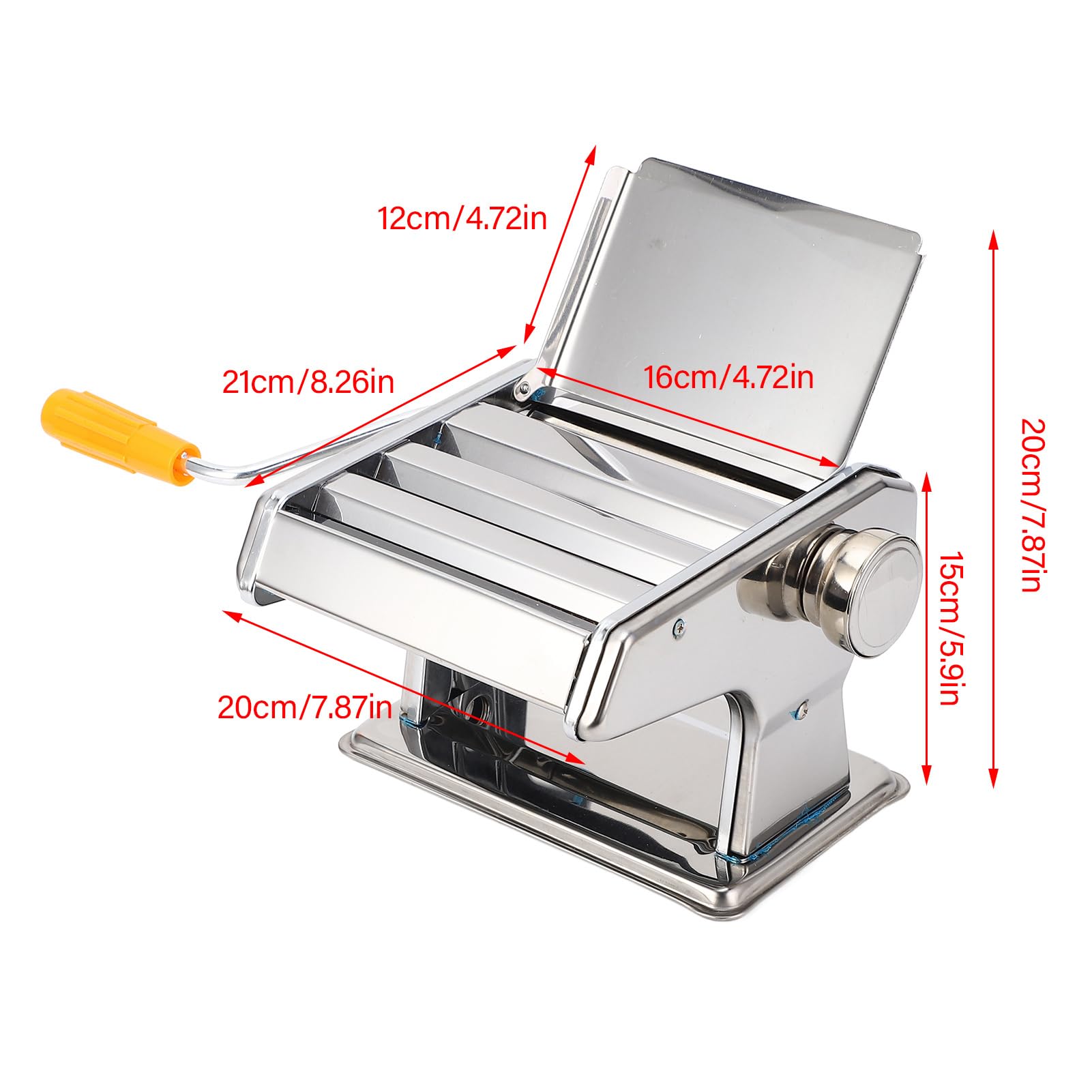 POENVFPO Fabricante de Fideos Manual, Máquina de Pasta de Espesor Ajustable para Uso en Cocina, Electrodoméstico de Acero Inoxidable