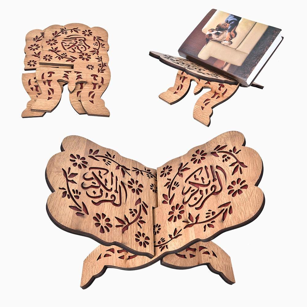 Hztyyier Prayer Book Holder Stand, Koran Quran Holy Book Holder Islam Book Bracket Home Office Decor Ramadan Gift, 29.2Cm