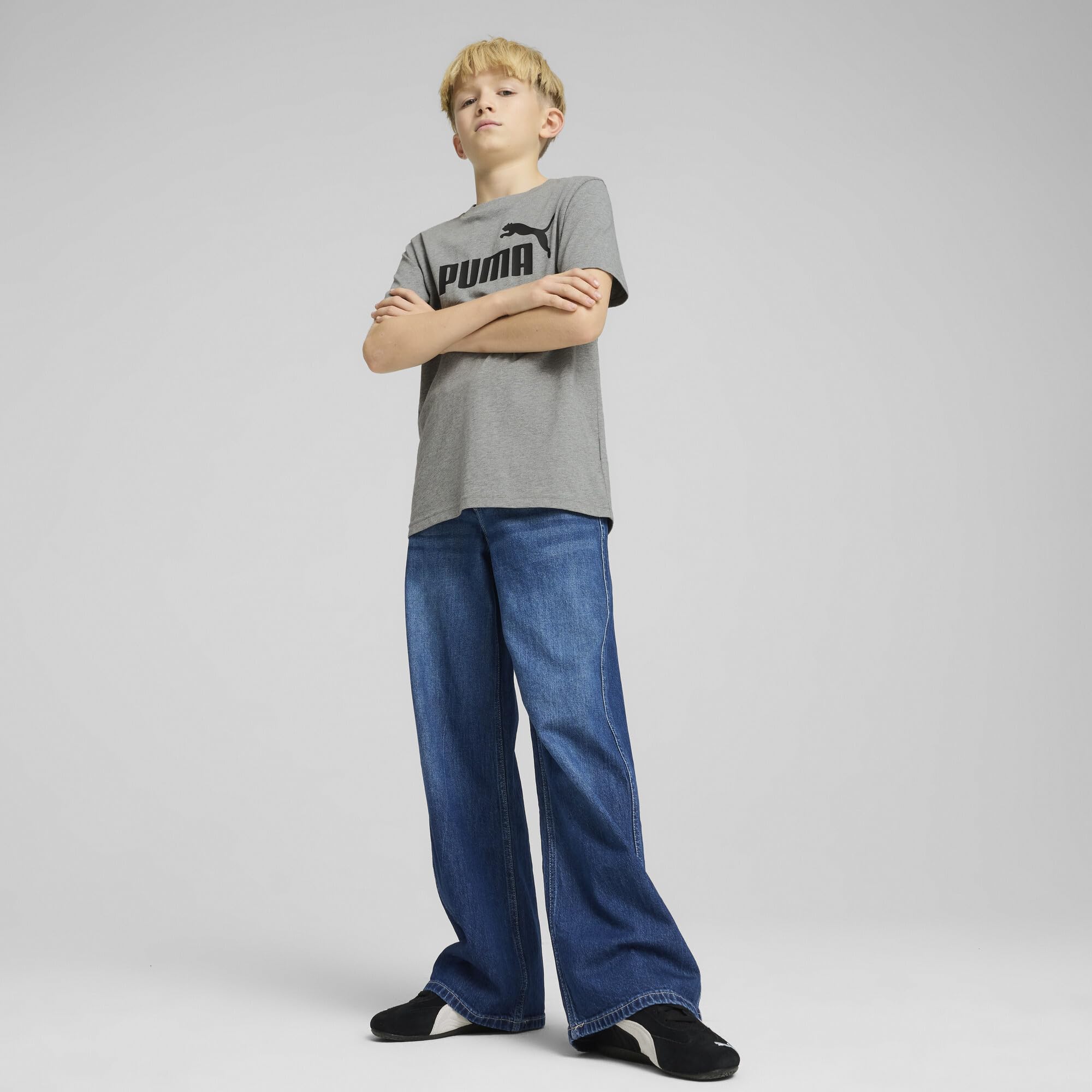 PUMA ESS No. 1 Logo tee B, Camisetas Niños, Medium Gray Heather, 164