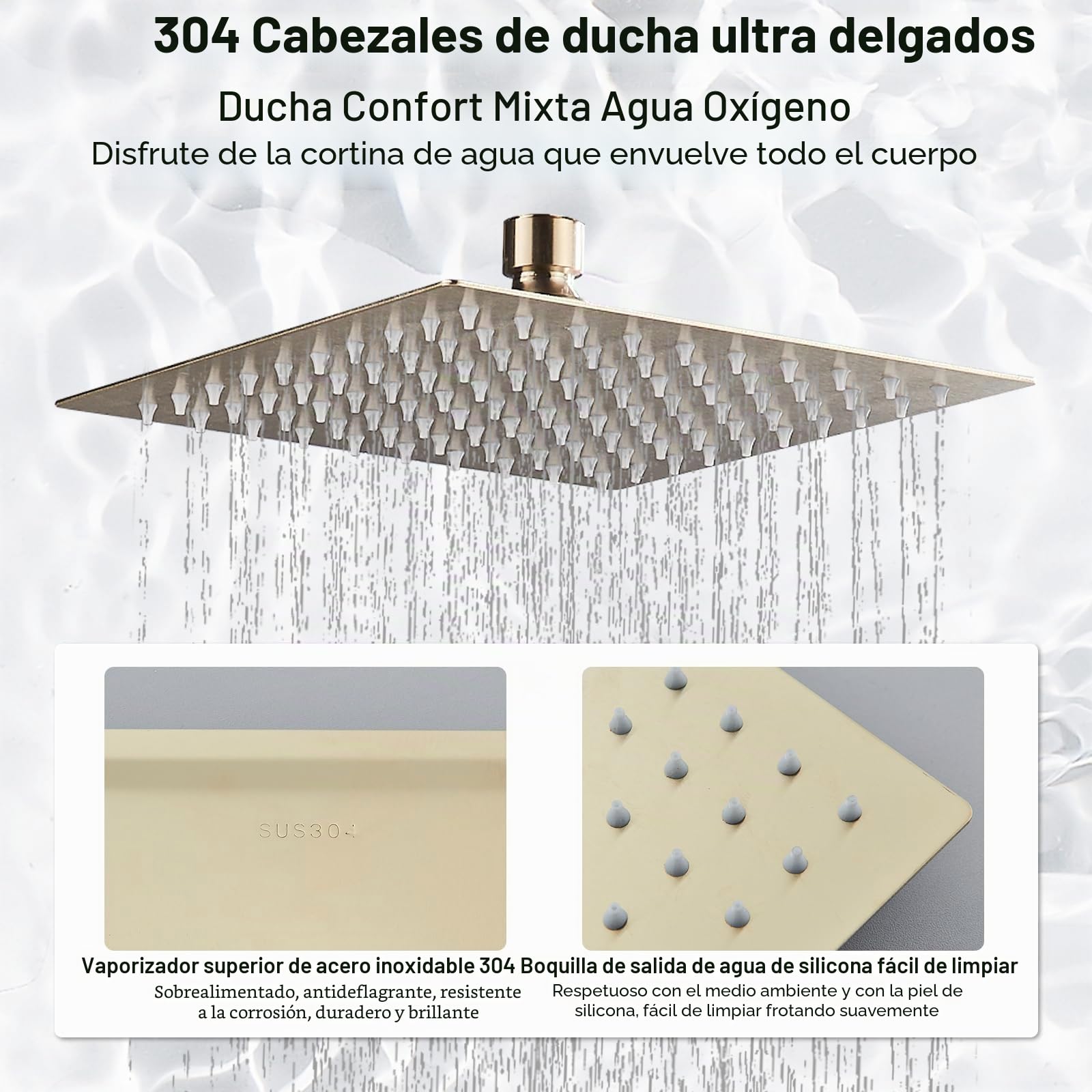 Columna de ducha dore sistema de ducha estante ducha set kit de ducha de pared sólido ducha empotrable dorado
