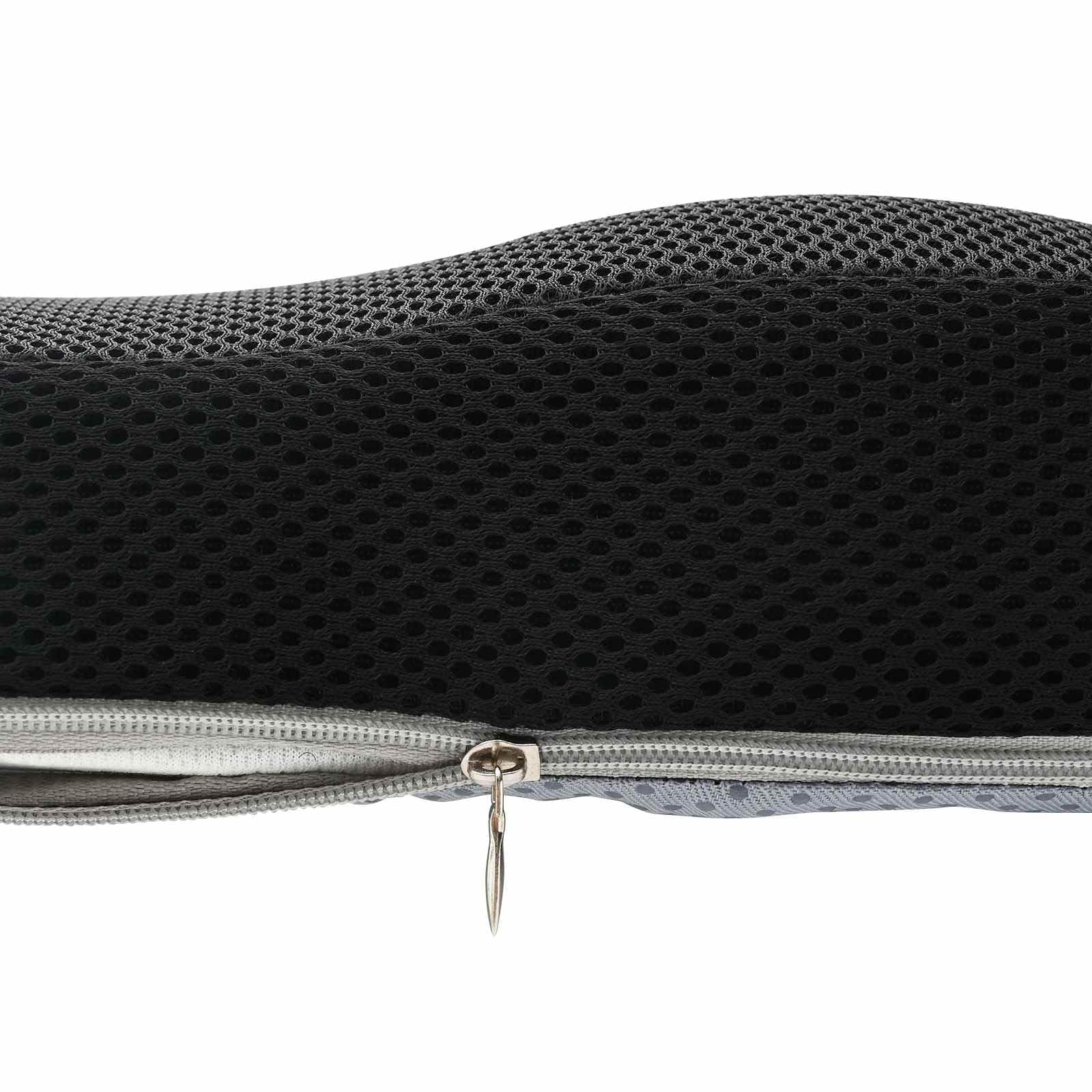 Cuscino per sedia, tinta unita, nero, 47 x 36,5 x 8 cm, in memory foam, ergonomico, antiscivolo, lavabile, con rivestimento per sedia, ufficio, sala da pranzo, cuscino per pallet, coccige
