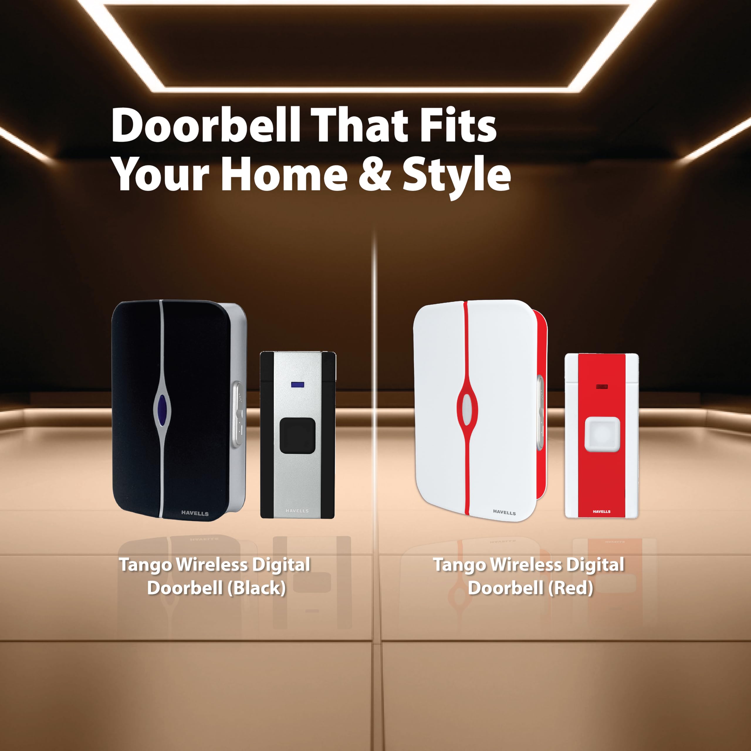 Havells Tango Wireless Doorbell - Easy Install, Long Range -9