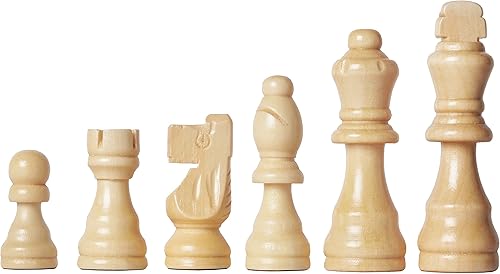 Miniatura 3 de 32 piezas de ajedrez de madera solo con bolsas de almacenamiento, piezas de ajedrez de madera estilo Staunton para torneo de ajedrez. Compatible con