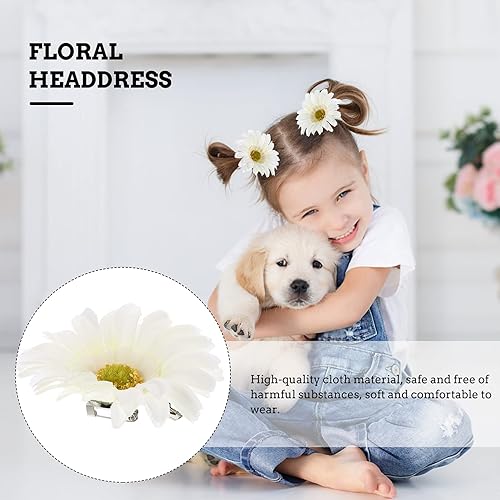 Miniatura 6 de Beaupretty 12 pinzas para el cabello de girasol, pasador de flores de margarita, hawaiano, playa, cocodrilo, pinzas para el cabello, broches para el