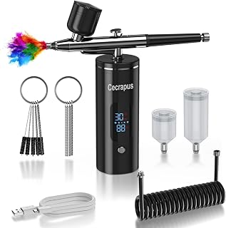 Cordless Airbrush Kit with Air Compressor for Nails, Models, Shoes, Cakes & Hair Portable Air Brush Gun Set for Painting and Detail Work