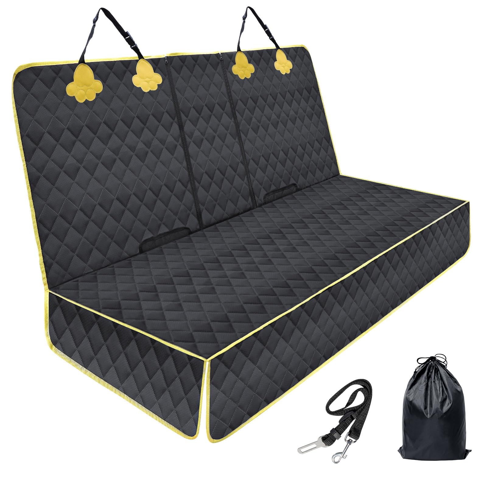 Wikoan Protector Asiento Coche Perro,Funda Asiento Trasero Coche, Protector Coche Perros Asiento Universal para SUV Familia y Viajes Cushion