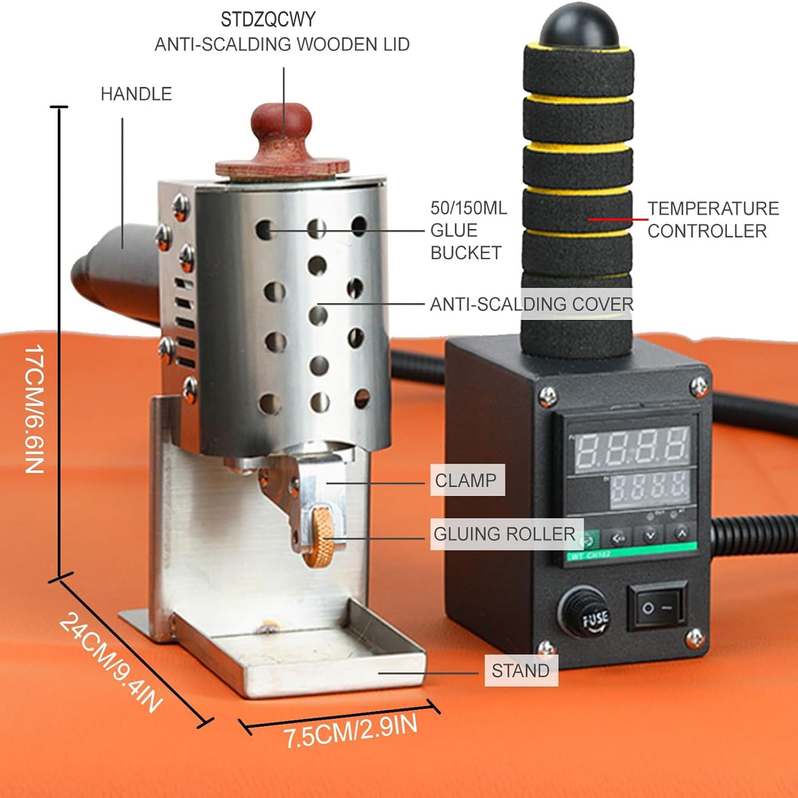 Pistola per colla a caldo, 150 W, riscaldamento rapido, controllo digitale della temperatura 50-220 ℃, ideale per progetti fai da te, artigianato e riparazioni domestiche, versatile e facile da usare
