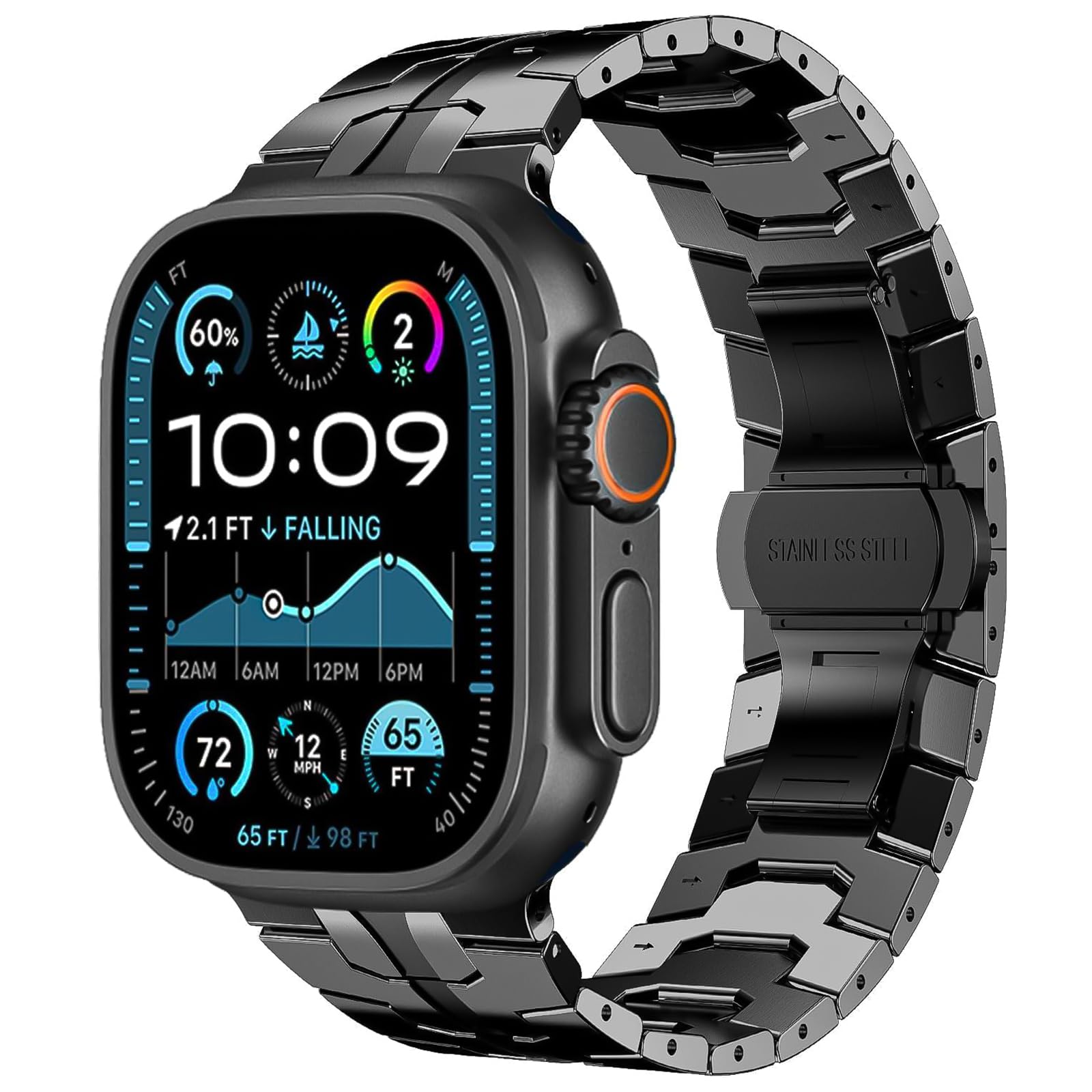 Titane Bracelet pour Apple Watch Ultra 3 49mm 46mm 45mm 44mm 42mm 41mm 40mm 38mm Réglable Titane Bracelet avec Fermoir Papillon pour iWatch Ultra 3 2 1/SE 3 2 1/Series 11 10 9 8 7 6 5 4 3 2 1