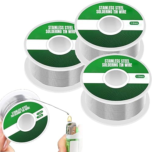 KCRPM Alambre de soldadura de aluminio para encendedor de acero inoxidable, alambre de soldadura sin plomo, alambre de soldadura de bajo punto de