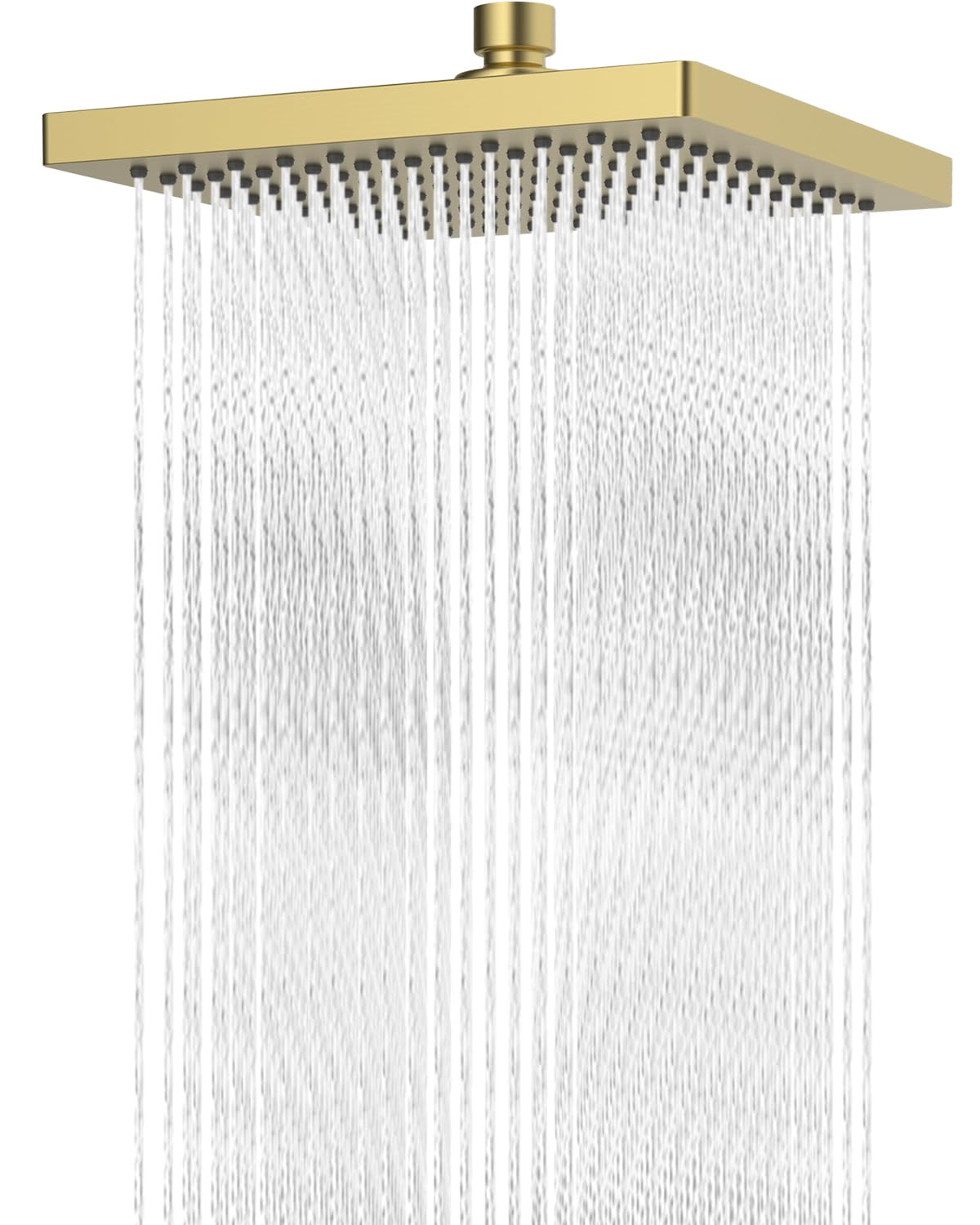 Hibbent Rain Shower Head 8 Inch, Stainless Steel Cover Rain Shower Head, Square Built-in Shower Heads, Swivelling Beam Angle