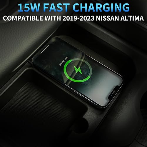 Miniatura 4 de Xipoo Bandeja de carga inalámbrica compatible con Dodge Ram 2019-2024, cargador inalámbrico de carga rápida de 15 W, repuesto para accesorios Dodge