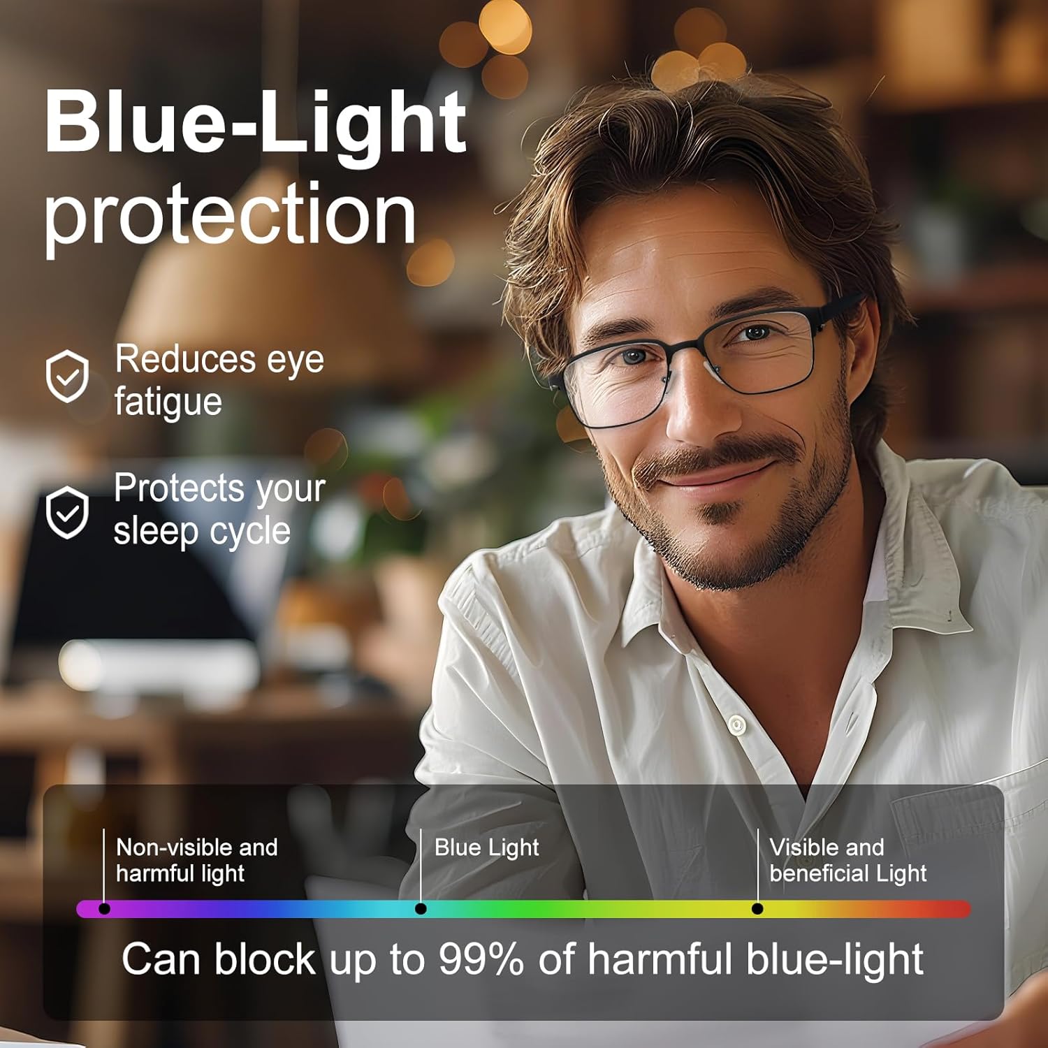 5PCS Reading Glasses Men - Blue Light Blocking Metal Frame for Mens/Women - Durable Readers Fit Read(2.00) - Image 4