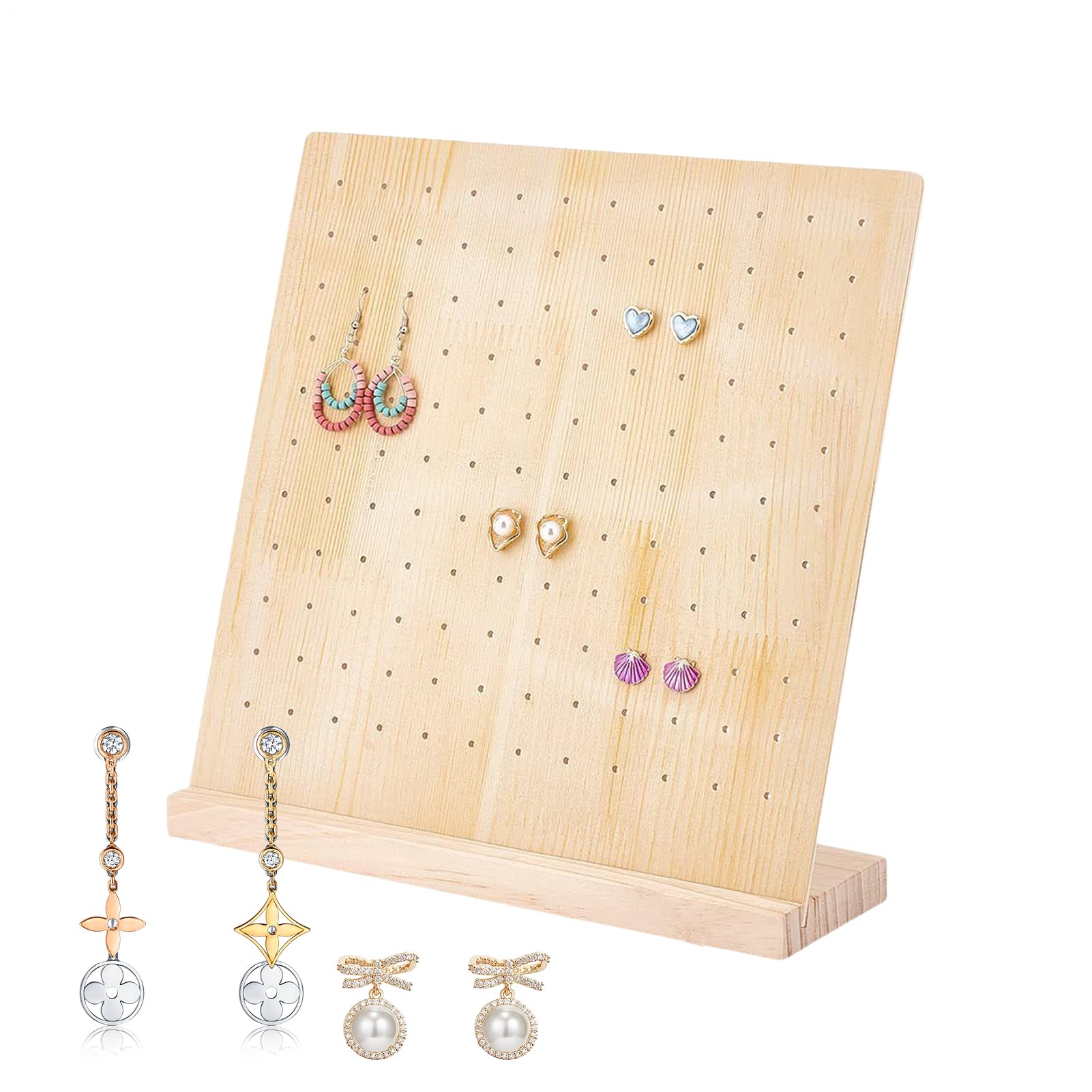 Panneau perforé vertical Generico : présentoir en bois pour bijoux et colliers