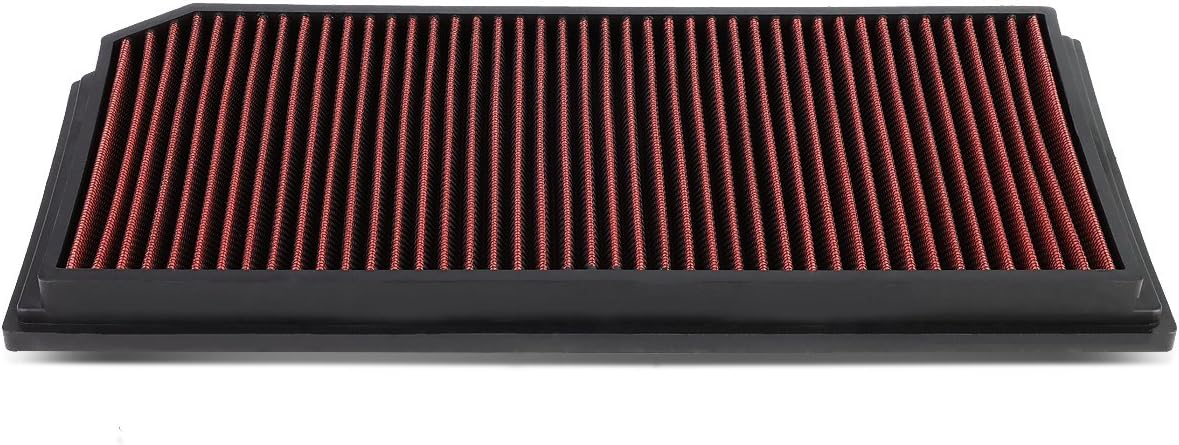 DNA Motoring AFPN-005-RD Washable Drop In Panel Air Filter Enhance Engine Performance [Compatible with 6-11 A3 Turbo / 08-09 TT / 06-08 GTI Jetta Passat / 12-13 Golf / 07-09 EOS 2.0 Turbo]