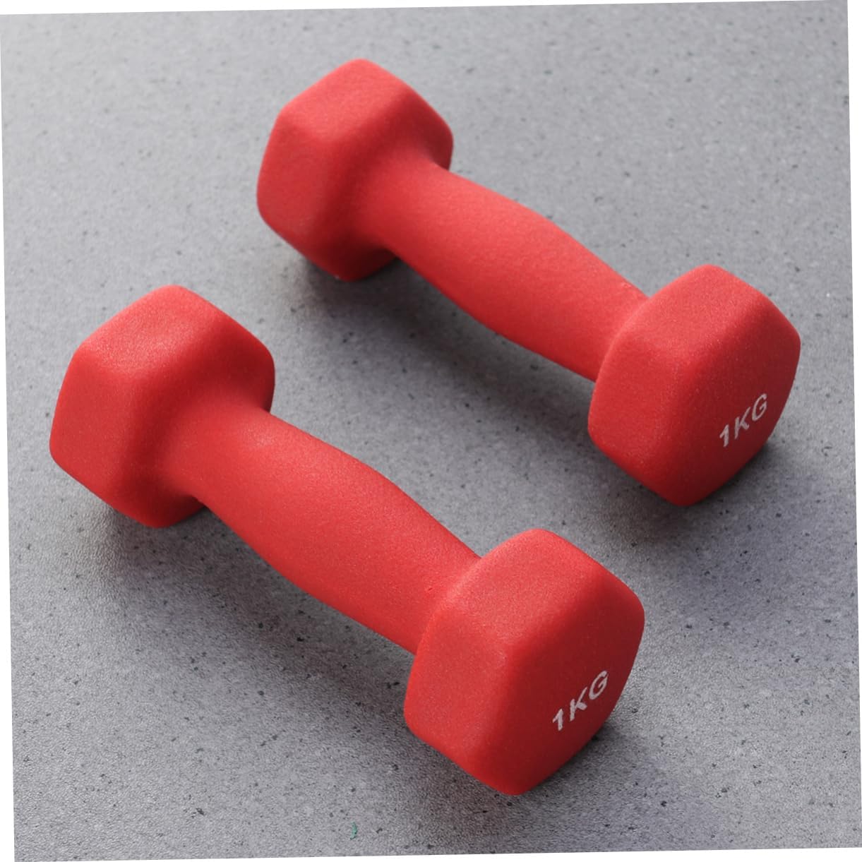 1kg Ergonomic Exercise Dumbbells for Women Non Shape Neoprene Coating for Yoga and Fitness Classes Red