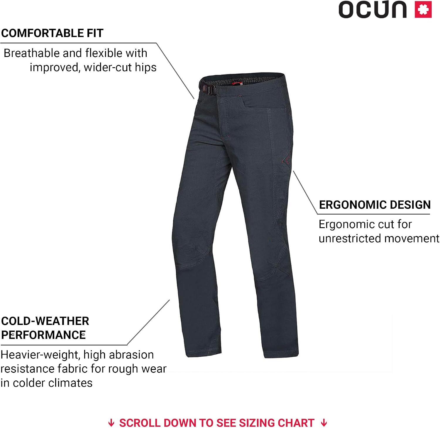 Ocun Men's Honk Pants I Rock Climbing Pants