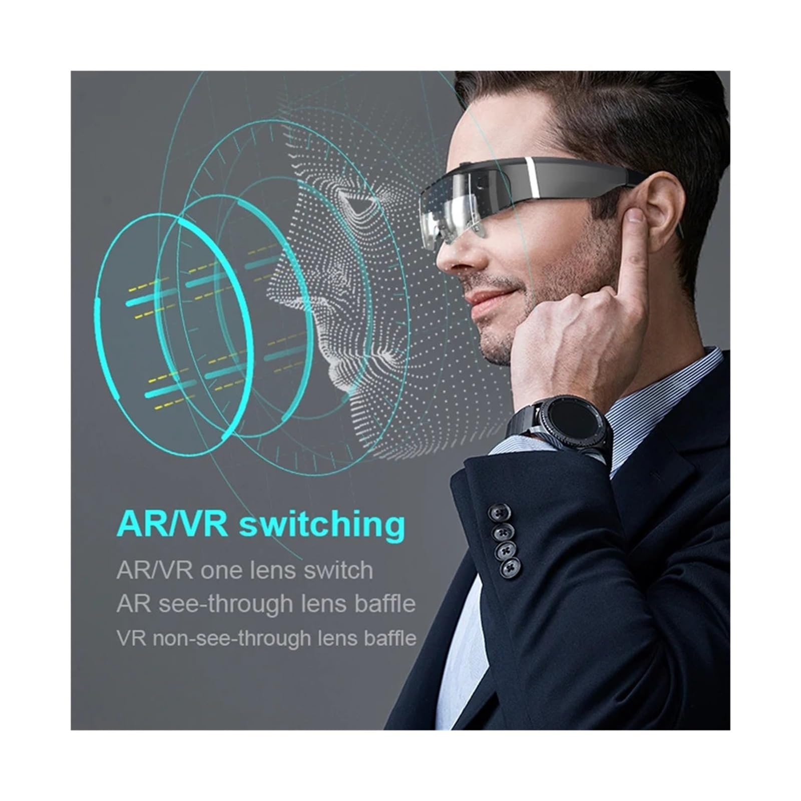 Gafas de vídeo 3D con Pantalla montada en Casco, Pantalla Gigante HD, HDMI, Juegos de Realidad Virtual 3D, Gafas Inteligentes, conexión a Ordenador.