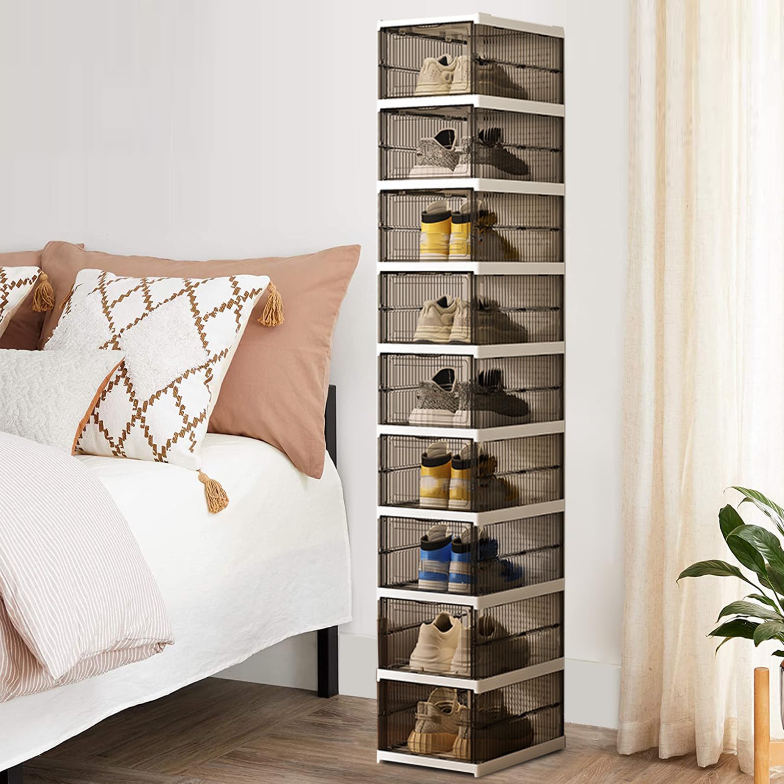 Scarpiera Pieghevole Portatile Scaffale Per Scarpe Con Scomparti | Organizzatore Per Calzature Domestiche Per Camera da Armadio Corridoio Garage Antingresso Bagno Soggiorno Appartamento