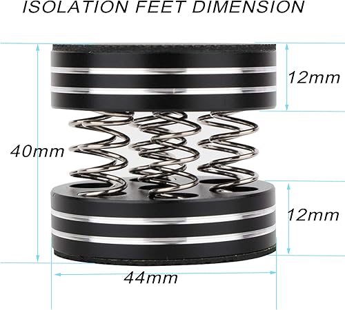 Miniatura 5 de 4PCS Black 44x40mm Audio Isolation Feet Pads Stand Spikes Shockproof Vibration Absorber for HiFi Subwoofer Amplifier Speaker Turntable Player