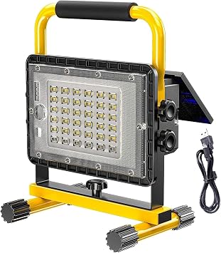 200W Intelligent Work Light with Remote Control, IP65 Waterproof Rechargeable Flood Lights,with Battery Display Outdoor Camping Lights,for Indoor and Outdoor