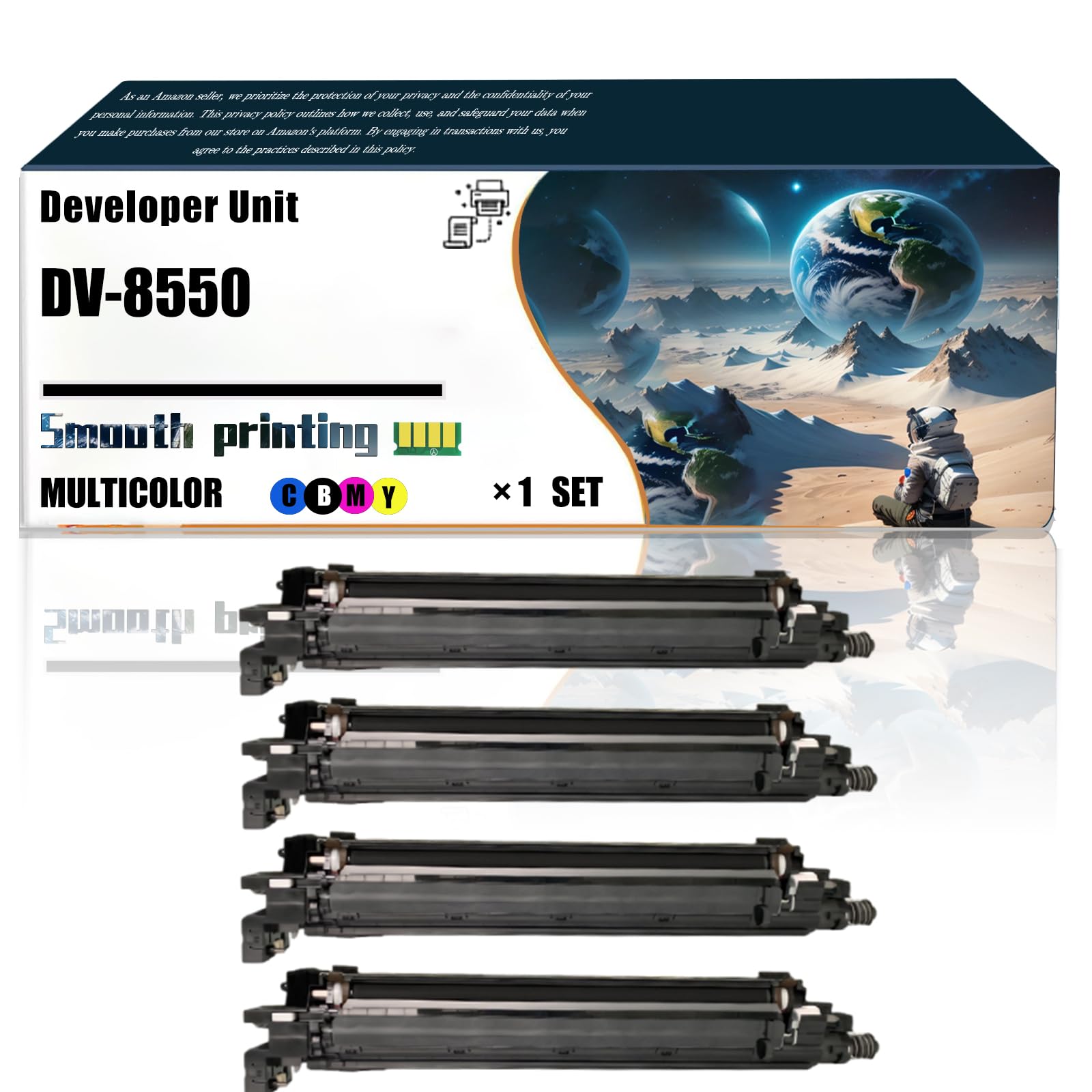 Replacement Parts Developer Unit DV-8550 Compatible with Kyocera TASKalfa 4053ci 5002i 5003i 5052ci 5053ci Printers, Contains Chip and Clear Printing (4-Pack BK/C/M/Y)