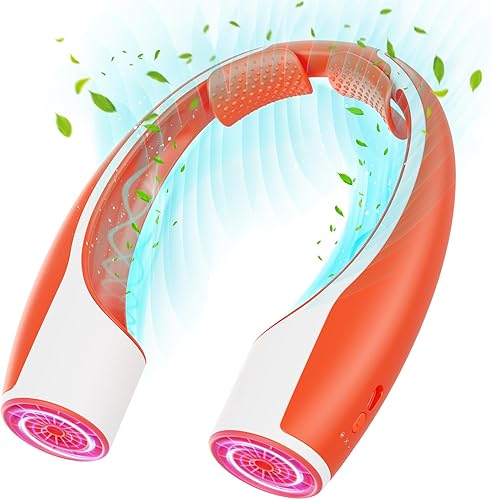 Miniatura 9 de Rohent Ventilador de cuello portátil personal: ventilador recargable de alta velocidad de 4 velocidades, flujo de aire de refrigeración - Batería de