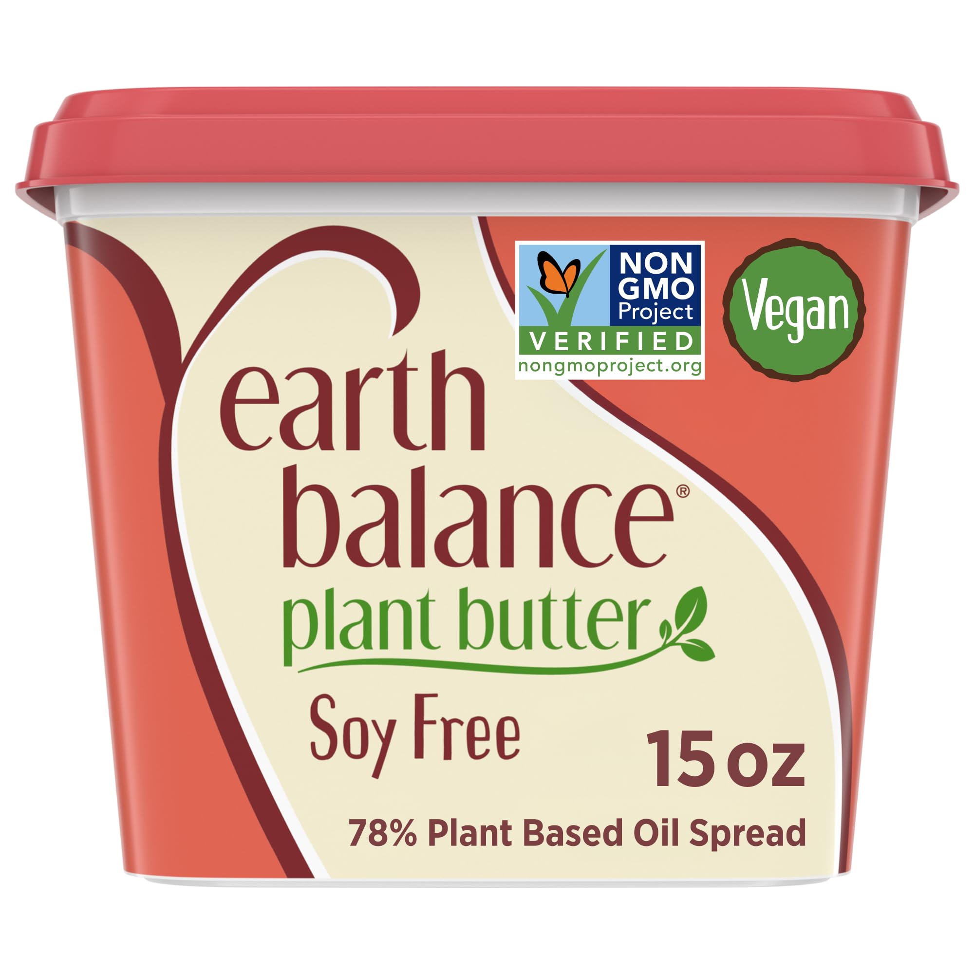 Earth Balance Plant Butter Soy Free Plant Based Oil Spread, Non-Dairy Butter Alternative, 15-oz. Tub