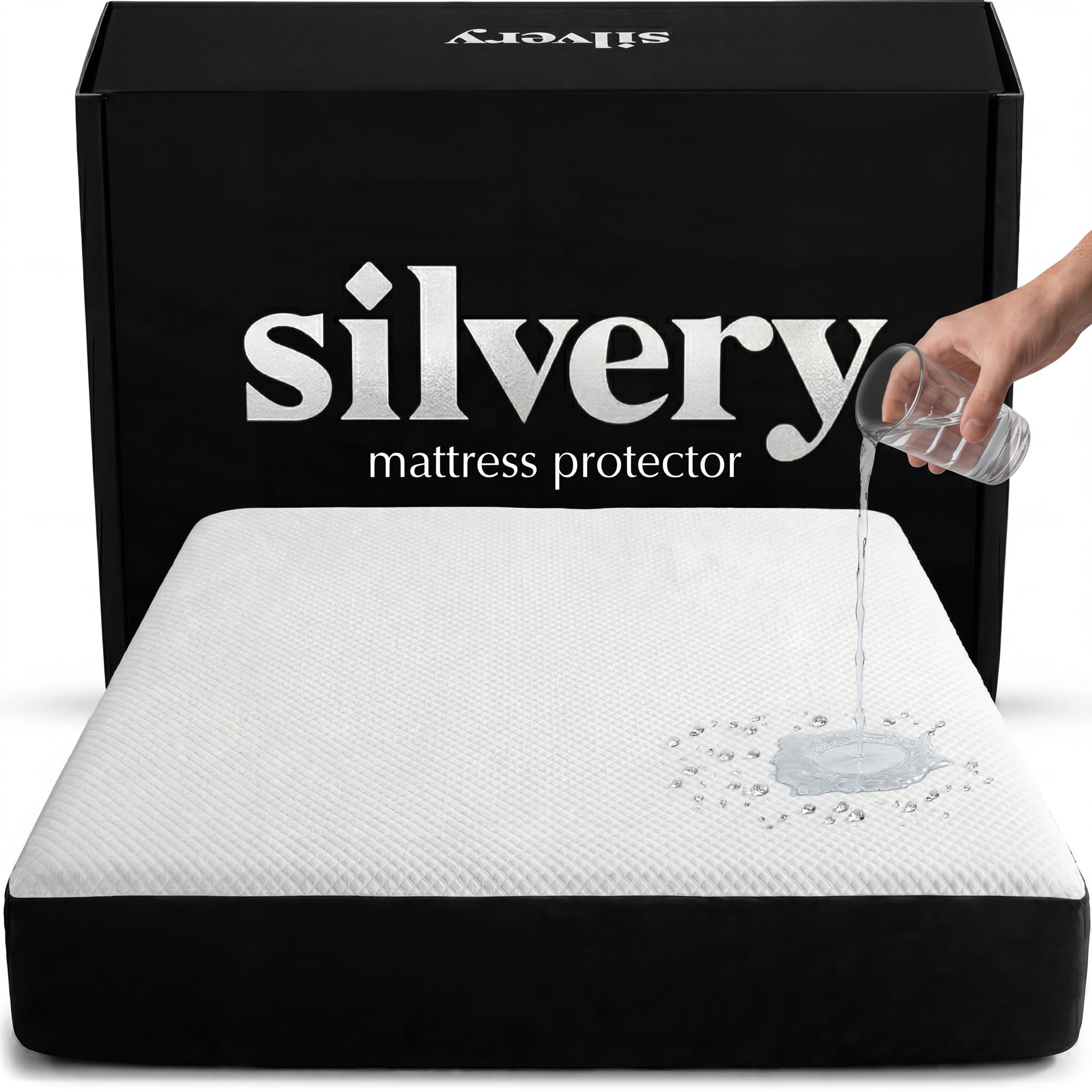 Silvery Silver Infused Cooling Mattress Protector