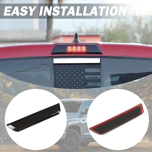 Miniatura 5 de LLKUANG Tercera luz de freno tercera luz central de alta posición luz de freno cubierta de carcasa ennegrecida para Toyota Tacoma 2016 2017 2018