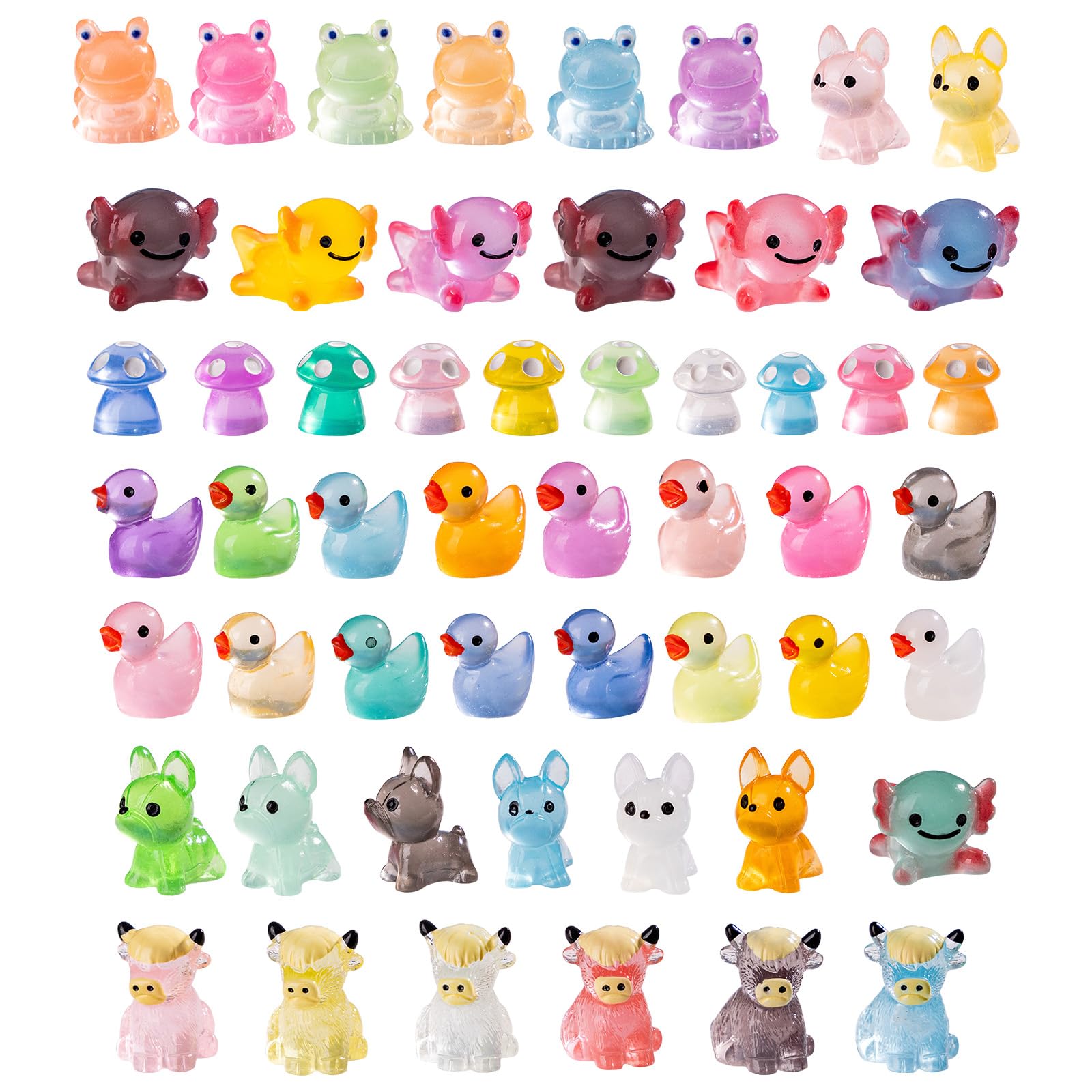 jrootouh 52pcs Mini Resin Animal Figures Bulk Duck Mushroom - dollhouse accessories | Mubboo