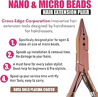 Vista 2 de Pro - Herramientas de extensión de cabello, mini 3 agujeros, microcuentas de silicona y nanoanillos, extensiones de cabello, alicates para abridor