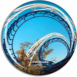 Sandusky Cedar Point Ohio USA Fridge Magnet Travel Gift Souvenir Collection 3D Crystal Glass