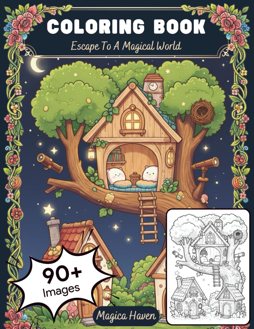 Enchanted Realm: Whimsical Fairy Houses, Hidden Pathways, and Magical Forest Scenery - An Intricate Adult Coloring Book for Stress Relief and Relaxation