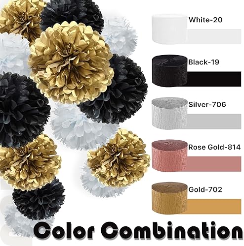 Miniatura 3 de PartyWoo Serpentinas de papel crepé plateado, 4 unidades, 328 pies, paquete de papel crepé plateado para boda, despedida de soltera, cumpleaños,