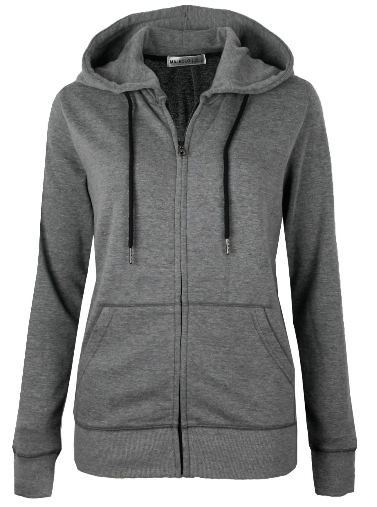 MAJECLO Women's Slim Fit Full-Zip Hoodie - Lightweight Long Sleeve Casual Sweatshirt - View #12