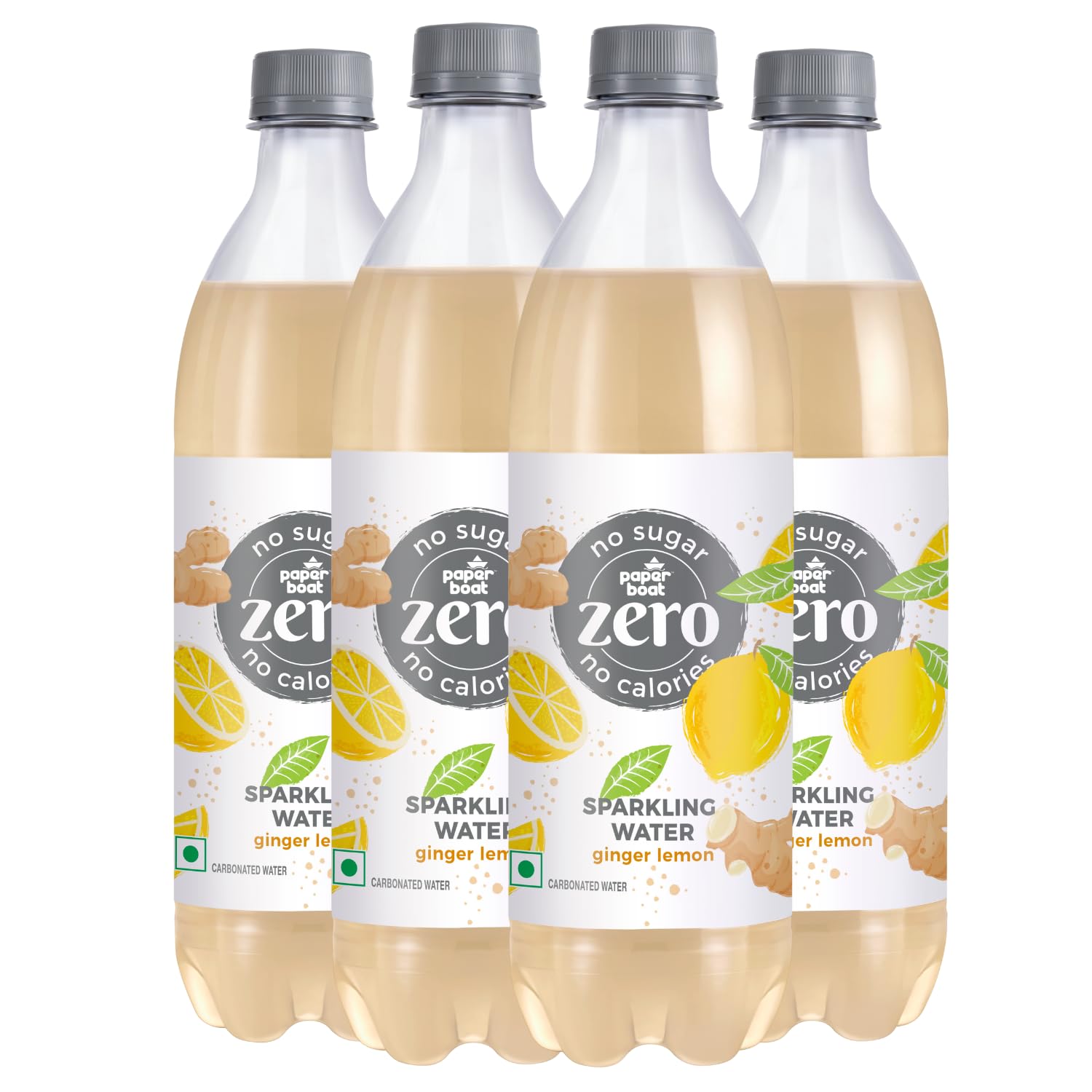 Paper Boat Zero Ginger Lemon Sparkling (Soda) Water – Pack of 4