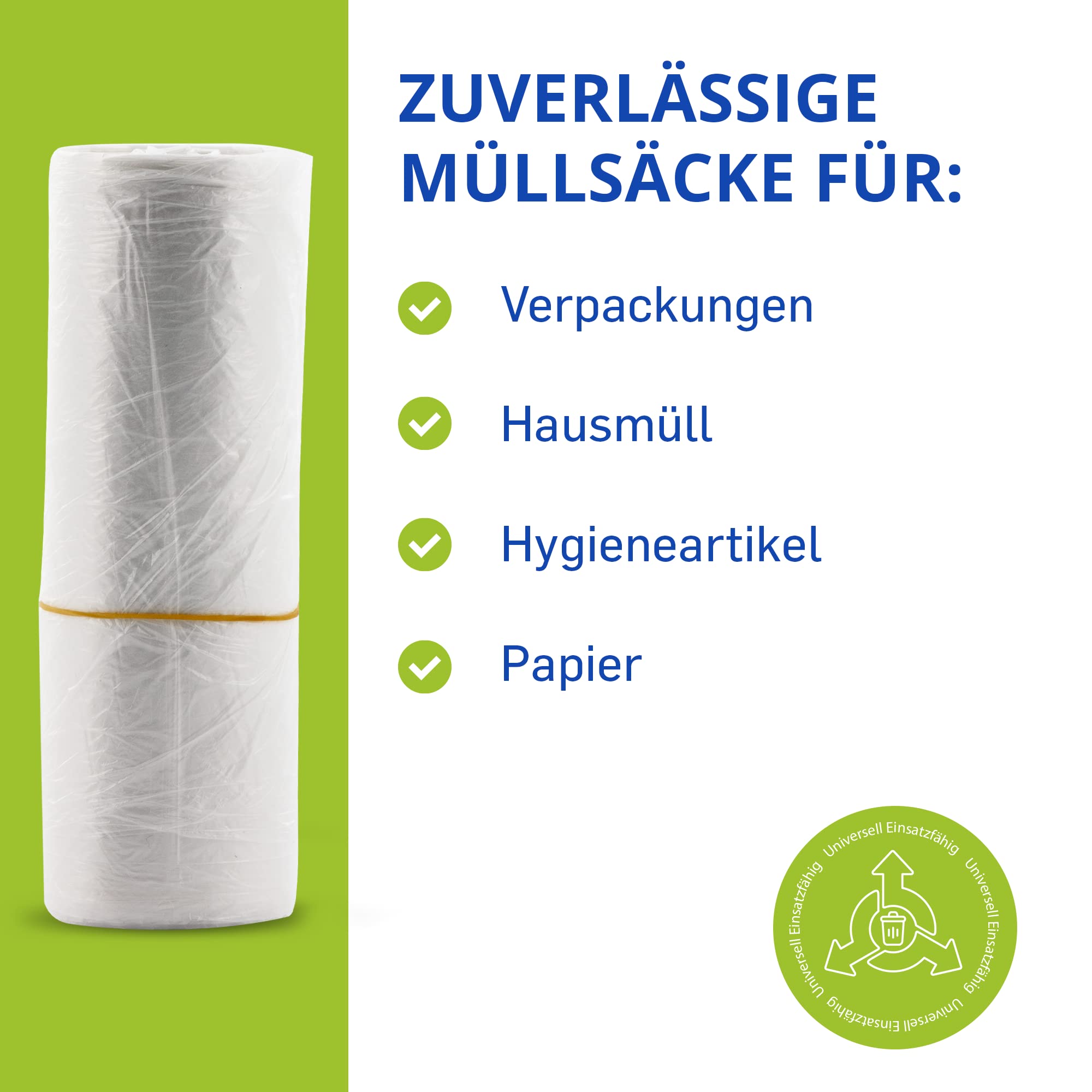 Cleanwizzard, Set di Sacchetti della Spazzatura robusti da 20 Litri, 45 x 45 cm, Trasparente, 40 Rotoli in Confezione di Cartone