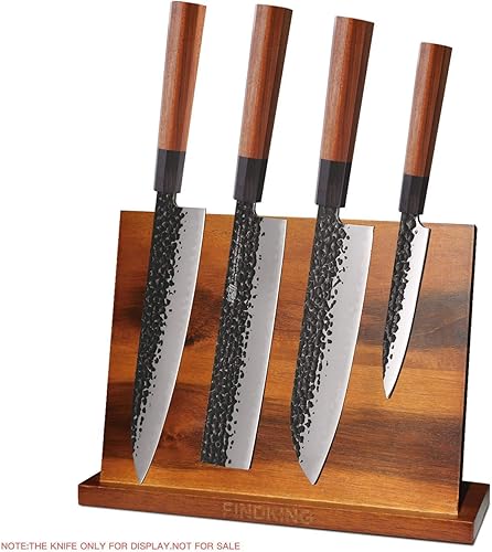 Miniatura 9 de Findking Dynasty Series 9CR18MOV - Bloque magnético de madera de teca para cuchillos (9.0in)