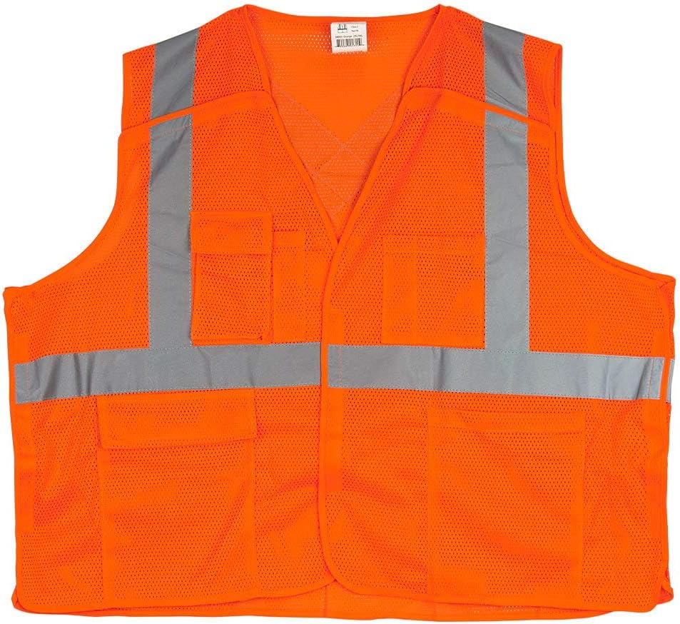 J. J. Keller & Associates, Inc. 5 Pack, 5-Point Breakaway Safety Vest, Hook & Loop, Type R Class 2, SAFEGEAR